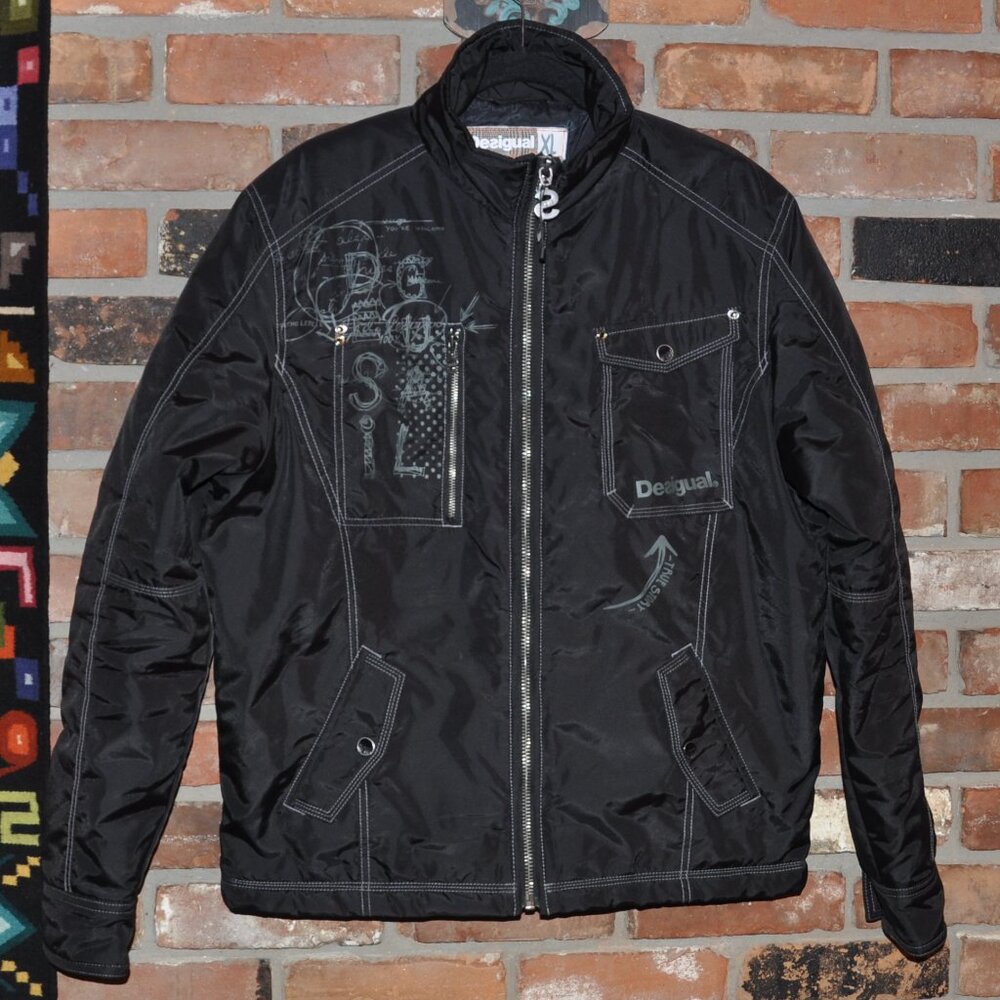 Desigual Black Bomber Jacket XL